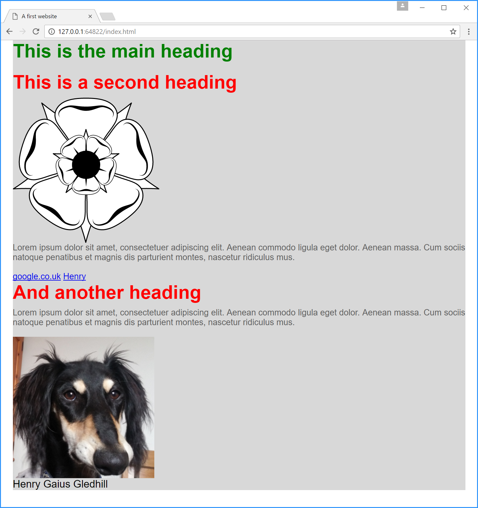 Figure 6.8 - Centred web page