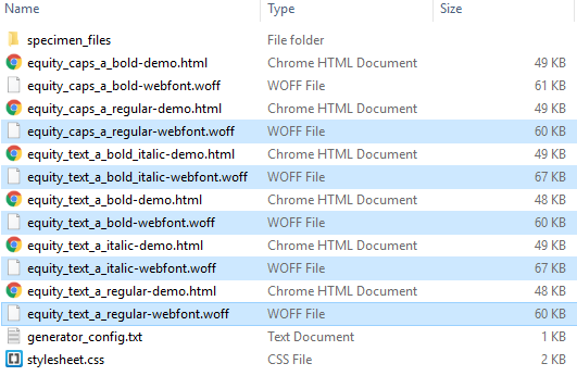 Figure 9.7 - Downloaded WOFF files