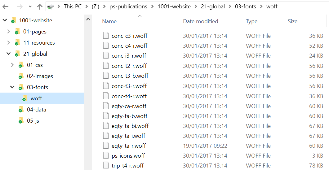 Figure 9.9 - All the WOFF files